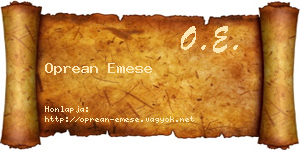 Oprean Emese névjegykártya
